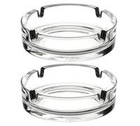 Fargus Ceniceros de cristal para cigarrillos, cenicero moderno decorativo portátil para uso en casa, oficina, interior y exterior, patio, paquete de 2 (transparente)
