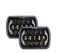 Fari 1 Pieza 2 Piezas Faro 5x7/6x7 LED DRL Camión Más Brillante Haz Alto-bajo Halo Luz Coche 30000LM 400W Para Jeep Para Wrangler YJ XJ MJ 1984-01 Faro Anteriore(2 Piece Type G)