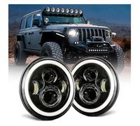 Fari Led De 7 Pulgadas Con Ojos De Ángel Redondos H4 Para Jeep Para Wrangler TJ LJ JK 1976-2017 Pulgadas Led H4 DRL Accesorios Para Coche Faro Anteriore(001)