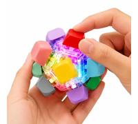 FARIDRUN Juguete antiestrés para teclado mecánico luminoso, cubo de prueba del interruptor de liberación de presión de 12 lados, spinner para teclado, spinner esférico para teclado