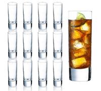 Farielyn-X - Vasos de chupito transparentes de base pesada (paquete de 12, 2 oz) para whisky, tequila y vodka