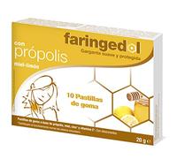 Faringedol - Pastillas de goma para garganta, sabor limón y miel, 10 unidades, caja 50 g