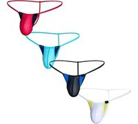 Faringoto Bikini de seda de hielo para hombre, tangas en G, ropa interior con levantamiento de espalda, 4 colores, Medium