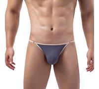 Faringoto Bragas para hombre Calzoncillos para hombre Ropa interior Desmontable Side Briefs Bikini Pant Hombres Cómodo Sexy Slip U Calzoncillos, gris oscuro, L