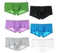 Faringoto Calzoncillos cortos para hombre, ropa interior, seda helada, transpirables, calzoncillos tipo slip-bóxer, XL