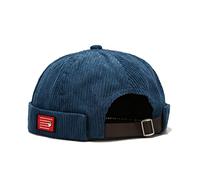 Faringoto Clásico Hombres Mujeres Casquillo Sombrero Terciopelo Beanie Cap Vintage Color Sólido Hip Hop Brimless Letras Etiqueta Docker Skullcap