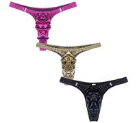 Faringoto Lencería para hombre, tanga, tanga, brillante, fruncida, tanga, tanga, 3 Colores, talla única