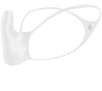 Faringoto Tanga para hombre de talle bajo, tanga con espalda en T, sedosa, brillante, Blanco, Medium