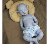 Farious 46 cm Avatar Bebé Renacido de Silicona Completa - Cabeza Azul Como Bebé Real (Chico)