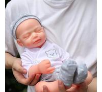 Farious 46CM Realistic Full Silicone Baby Doll,Lifelike Reborn Baby Dolls, Toy, and Collectible.Bald Drinkable Girl 015-d