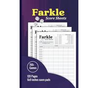 Farkle Score Sheets: 6 x 9 Farkle Score Pads with 120 Pages | Farkel Party Score Games for Scorekeeping: Travel Size 6x9 Farkle Score Book for Easy Tracking, Dice Game Recording, and Fun Family Game