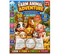 Farm Animal Adventure: A Fun Activity Book for Kids Ages 4-8 with 30+ Picture Puzzles and 10 Hidden Differences in Every Scene