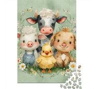 Farm Animal Friends-2 Rompecabezas Imposible,desafío para Adultos Entretenimiento Creativo 1000 Piezas Obra De Arte De Juego De para Adultos Y Niños 52x38cm/1000pcs