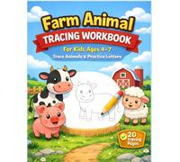 Farm Animal Tracing Book for Preschool & Kindergarten Kids: Easy Line Tracing for Preschool & Kindergarten Kids Ages 4-7 | Trace Animals & Uppercase and Lowercase Letters