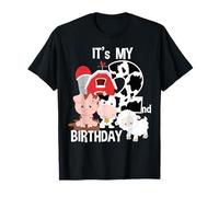 Farm Animals 2 Year Old It's My 2nd Birthday Party - Camiseta de fiesta de cumpleaños Camiseta