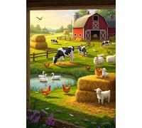Farm Animals 2000 Piece Jigsaw Puzzles for Adults, Colourful, Challenging & Brainteasing Adult Puzzles 2000 Pieces Cows, Fun jigsaws for The Whole Family 40x28 Inch