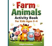 Farm Animals Activity Book for Kids Ages 3-4: Mazes, Matching, Counting and Fun Preschool Games (Preschool Activity Books)