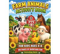 Farm Animals Activity Book for Kids Ages 4-8: A Fun Barnyard Workbook with Mazes, Dot to Dot, Word Search, Tracing, Counting, Puzzles and More for Boys and Girls (Puzzlepaw Activity Books)