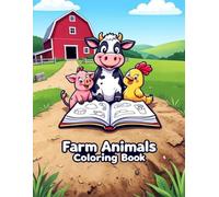 Farm Animals Coloring Book: Adorable Farm Friends: Bold and Easy Kawaii Animal Pages with Cute Country Landscapes for Kids and Toddlers