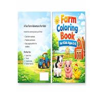 Farm Animals Coloring Book for Kids Ages 2-6: 50 Cute Farm Animals, Tractors & Barns