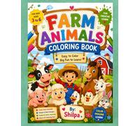 Farm Animals Coloring Book for Kids Ages 3-6: Cute & Easy Farm Animal Coloring Pages with Cow, Pig, Horse, Sheep, Goat, Chicken, Duck, Rabbit & More for Preschool and Kindergarten