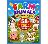 Farm Animals Coloring Book for Kids: Cute Barnyard Friends, Easy Animal Designs, Preschool Activity Book, Fun Learning Gift for Boys & Girls Ages 3-8