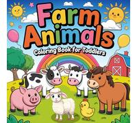 Farm Animals Coloring Book For Toddlers: farm animals coloring book for kids 3-8 ages, animals activity book for kids, size 8.5 x 8.5 Inch (21.59 x 21.59 cm)