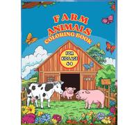 Farm Animals Coloring Book: Fun Activity Book with Cute Farm Animals Barnyard Scenes for Kids Ages 4-8