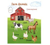 Farm Animals Coloring Book: Fun and Easy Coloring Pages for Kids Ages 4-6