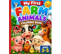 Farm Animals Coloring Book: Happy animals