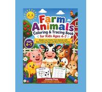 Farm Animals Coloring & Tracing Book for Kids Ages 4-7: Simple Low-Clutter Farm Animals with Easy Coloring Pages and Word Tracing Practice