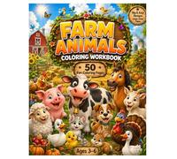 Farm Animals Coloring Workbook: 50 Big & Easy Coloring Pages with Farm Animal Facts and Hidden Object Challenges for Kids Ages 3-6 (Adventure & Learn Coloring Workbook Series)