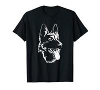 Farm Barnyard Theme-Pig Cow Horse 4th Birthday Perro Silueta Sentado Pastor Alemán Camiseta Unisex-Adulto Negro Talla S Manga Corta