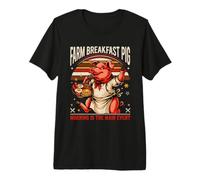 Farm Breakfast Pig Morning es el Evento Principal Retro Camiseta Premium