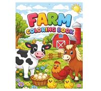 Farm Coloring Book for Kids: Cute Farm Animals, Barns, Horses, Cows & Chickens | Fun and Easy Coloring Pages for Toddlers, Preschool & Kids Ages 3-8