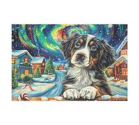 Farm Cute Bernese Mountain Perro Rompecabezas 1000 Piezas Cartón para Toda La Familia Tiempo Libre Entretenimiento Sin Pantalla 1000 PCS/75x50cm