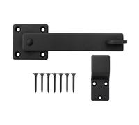 Farm Door Lock - Carbon Steel Barn Latch | Wear-Resistant Black Gate Hardware for Chicken Coop, Shed, Barn Doors, Heavy Duty Locking Device for Outdoor Farm Security, Durable Metal Door Fastener Acces