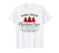 Farm Fresh Christmas Plaid Trees Rustic Holidays Winter Xmas Camiseta