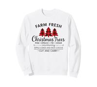 Farm Fresh Christmas Plaid Trees Rustic Holidays Winter Xmas Sudadera