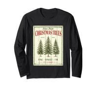 Farm Fresh Christmas Trees Pine Spruce - Cartel de Abeto Manga Larga