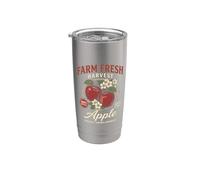 Farm Fresh Organic Apple Farmers Orchard Market Homegrown Vaso térmico de acero inoxidable de doble pared