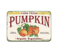 Farm Fresh Pumpkin 100% Nature Organic Vegetales Vintage Look Hierro Decoración de Artesanía Letrero para Hogar Cocina, Baño Granja Jardín Garaje Citas inspiradoras Decoración de pared
