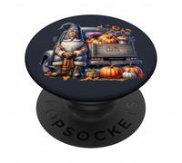 Farm Fresh Pumpkin GNOME with GNOME Garden Sign Pumpkin Fall PopSockets PopGrip Adhesivo