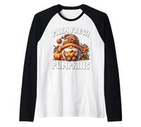 Farm Fresh Pumpkins and Autumn GNOME For Teacher Fall Season Camiseta Manga Raglan