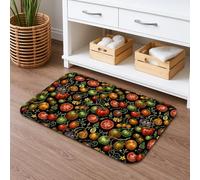 Farm Fresh - Tapete de baño de secado rápido, absorbente y antideslizante, diseño de tomates rústicos coloridos, lavable, para decoración de baño, 16 x 24 pulgadas