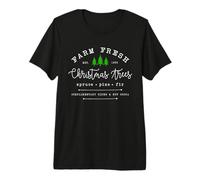 Farm Fresh Xmas Tree, Pine Retro Vintage Graphic Christmas Camiseta Premium