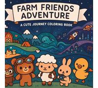 Farm Friends Adventure: Thick-outline black & white pages for kids ages 4-8 who love cute animals & relaxing coloring