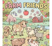 Farm Friends: Simple and easy animal coloring book for kids and adults