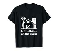 Farm Life Granero Silueta Country Living Diseño Gráfico Camiseta