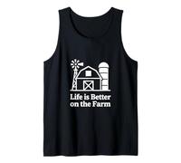 Farm Life Granero Silueta Country Living Diseño Gráfico Camiseta sin Mangas
